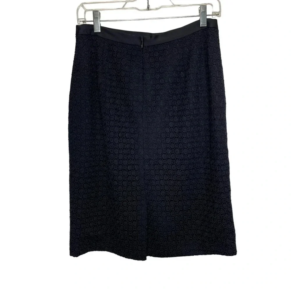 Albert Nipon black floral lace skirt business casual